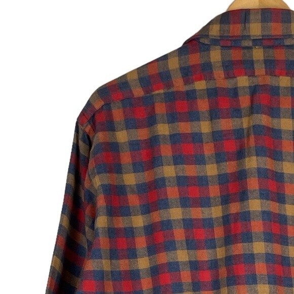 Vintage 60s Bloomingdale's Wool Cotton Blend Flannel Plaid Shirt Large - Picture 10 of 12
